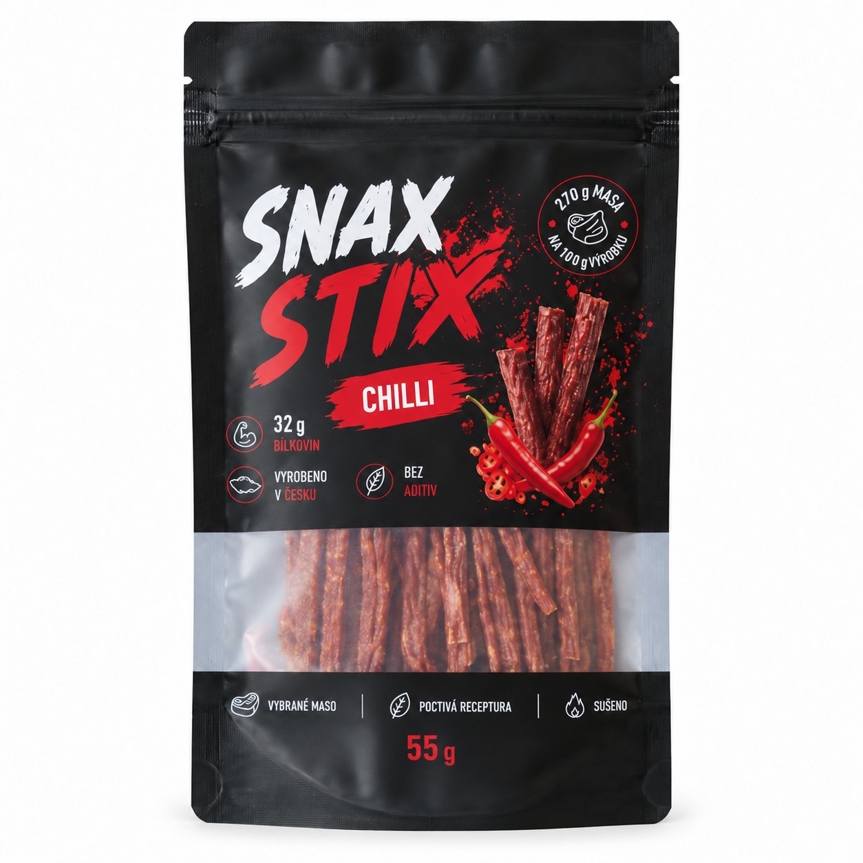 snaxstix-chilli-final Snax Stix - Chilli - Obrázek 1